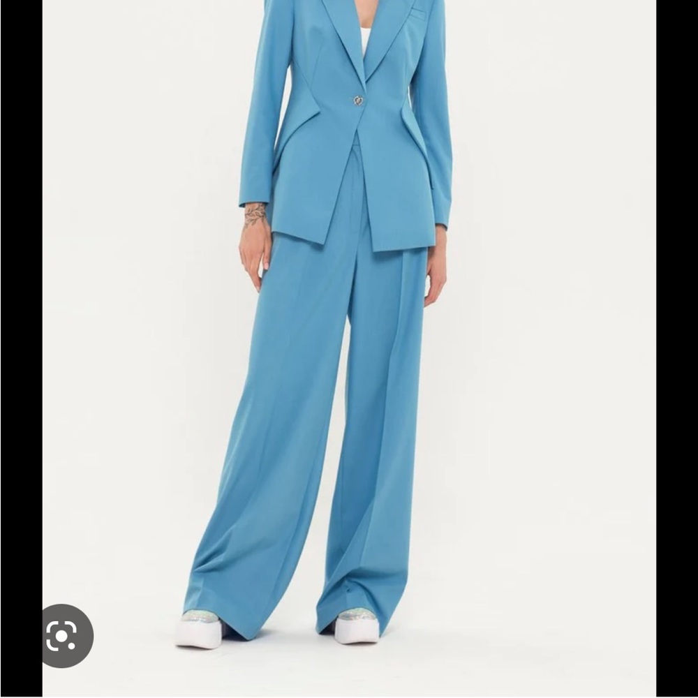 Wide leg baby blue slacks -BGL